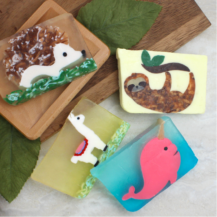 Bars of soap with animals