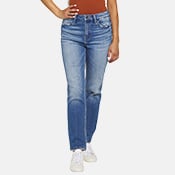 Womens Straight paperbag-midja jeans