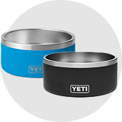 Yeti pet bed and bowl